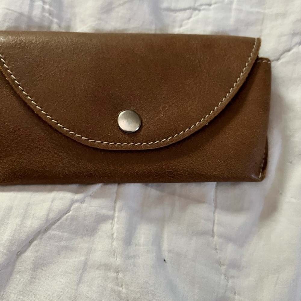 Roots Brown Leather Glasses Case